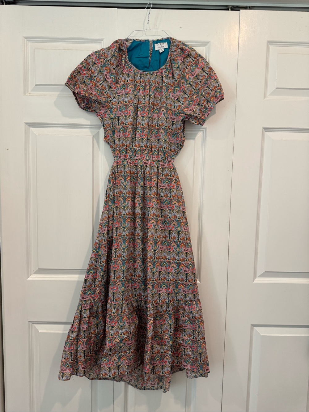 J.Crew Made with Liberty Fabric Cutout Midi Dress - Size 4 - 100% Cotton